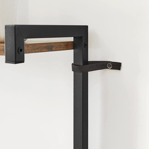 Rootz Köksställ - Arbetsyta - Förvaringsställ - Industriell - 3 hyllor - 6 krokar - Brun - Svart - 60 x 40 x 127 cm