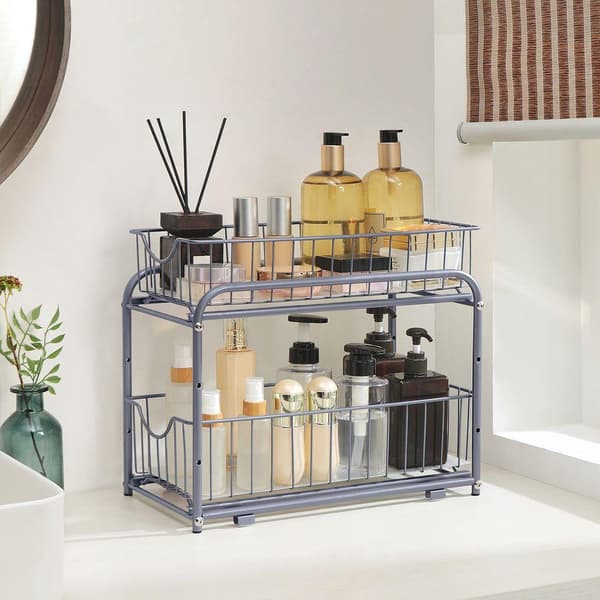 Rootz Kitchen Organizer - Keittiön järjestäjä, jossa 2 laatikkoa - 2-laatikkoinen keittiön kaappi - Säilytysyksikkö pöydälle - Monikäyttöinen Kitchen