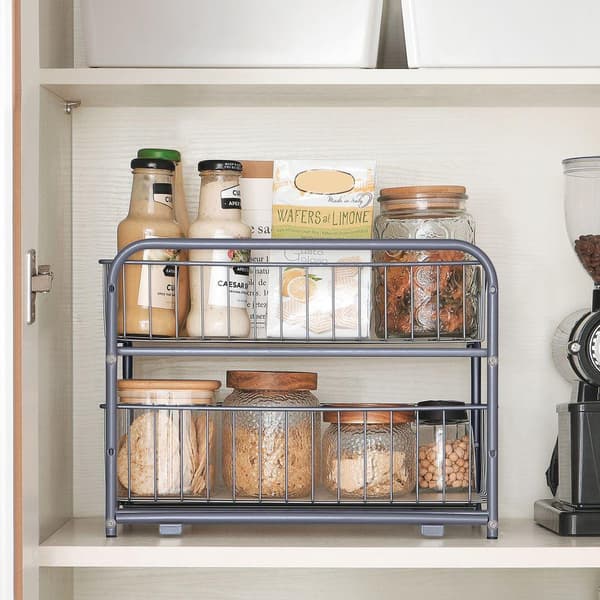 Rootz Kitchen Organizer - Keittiön järjestäjä, jossa 2 laatikkoa - 2-laatikkoinen keittiön kaappi - Säilytysyksikkö pöydälle - Monikäyttöinen Kitchen