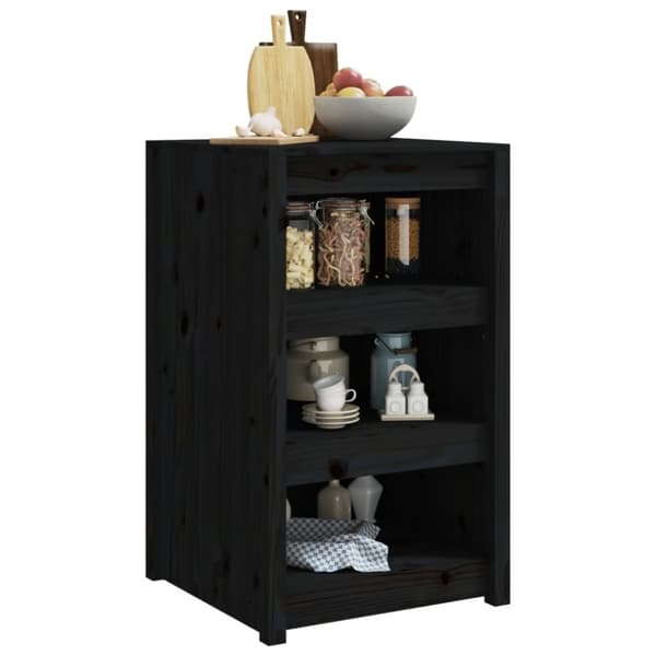 vidaXL Utekjøkkenskap svart 55x55x92 cm heltre furu