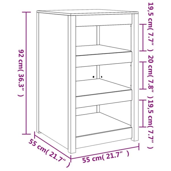 vidaXL Utekjøkkenskap 55x55x92 cm heltre douglasgran