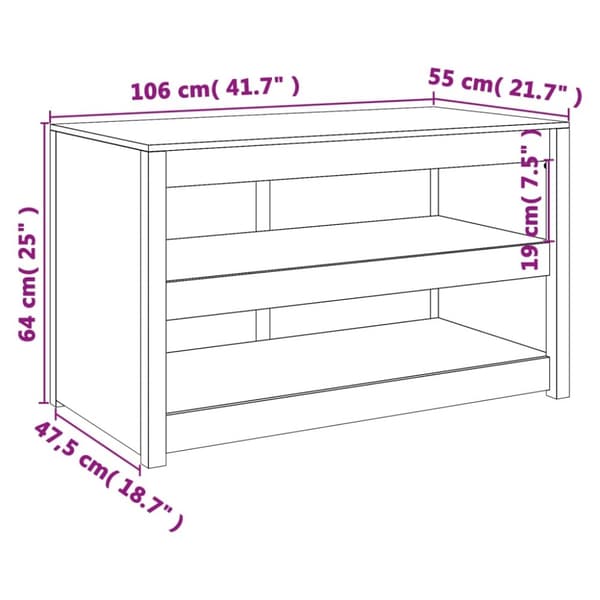 vidaXL udendørs køkkenskab 106x55x64 cm massivt fyrretræ hvid