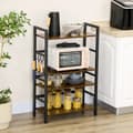 Miniatyrbillede 2 af 5: Rootz Køkkenhylde - Industrielt design - 4 hylder - 4 kroge - Ståhylde - Hylde - Brun + Sort - 65cm x 30cm x 102cm
