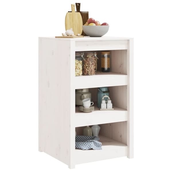 vidaXL Utekjøkkenskap hvit 55x55x92 cm heltre furu