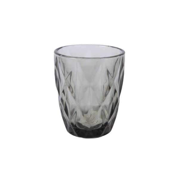 Lågt dricksglas CORAL 250ml, D8xH10cm, mörkgrå