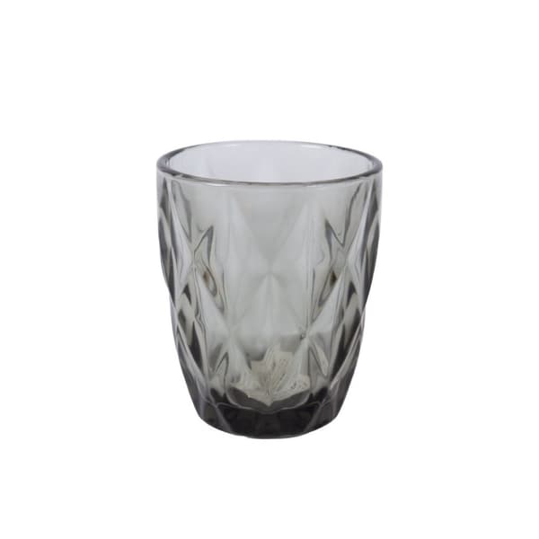 Set med 12 produkter. Lavt drikkeglass CORAL 250ml, D8xH10cm, mørkegrå