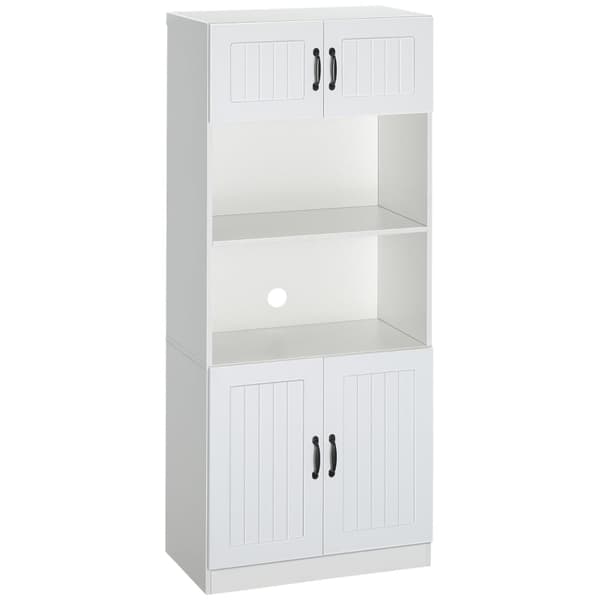 Rootz-keittiökaappi - Buffet-keittiön kaappi - maalaistalon tyyli - 2 kaappia - 2 hyllyä - lastulevy - valkoinen - 70 cm x 40 cm x 170 cm