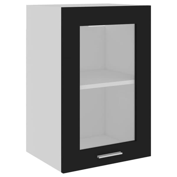 vidaXL Seinäkaappi lasilla musta 40x31x60 cm tekninen puu - Keittiökaapit