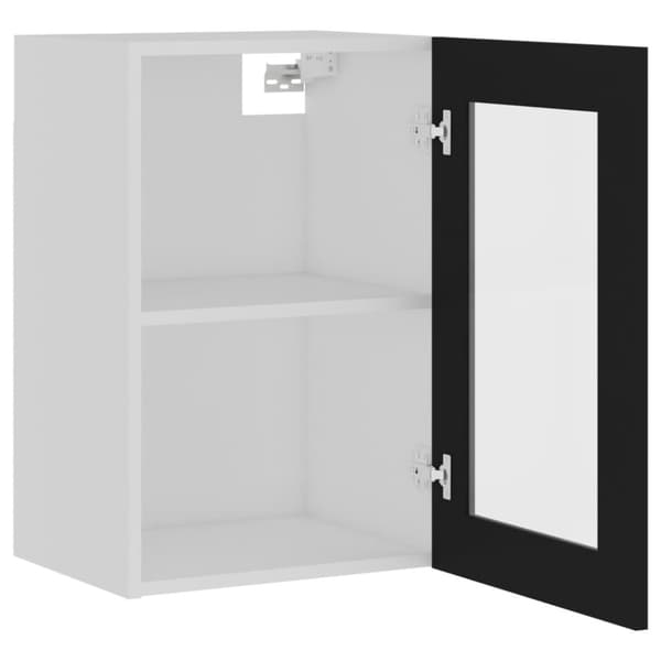 vidaXL Seinäkaappi lasilla musta 40x31x60 cm tekninen puu - Keittiökaapit