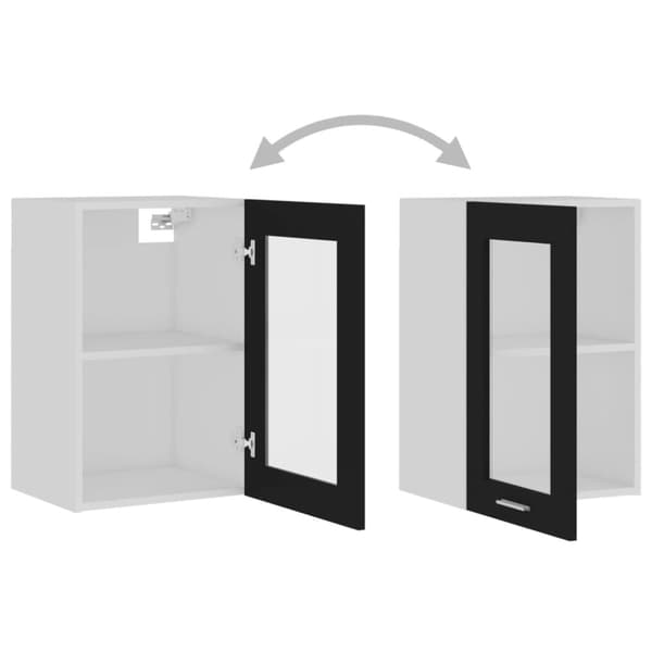 vidaXL Seinäkaappi lasilla musta 40x31x60 cm tekninen puu - Keittiökaapit