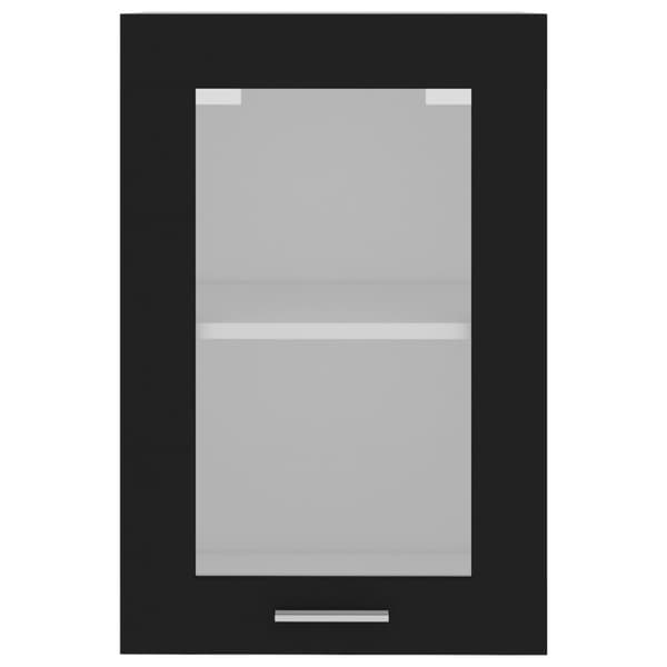 vidaXL Seinäkaappi lasilla musta 40x31x60 cm tekninen puu - Keittiökaapit