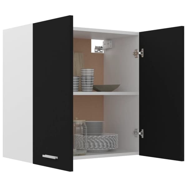 vidaXL Seinäkaappi musta 60x31x60 cm tekninen puu - Keittiökaapit