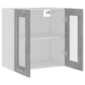 Pikkukuva 6 / 10: vidaXL Seinäkaappi lasilla betoninharmaa 60x31x60 cm tekninen puu -  Keittiökaapit