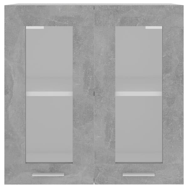 vidaXL Seinäkaappi lasilla betoninharmaa 60x31x60 cm tekninen puu -  Keittiökaapit