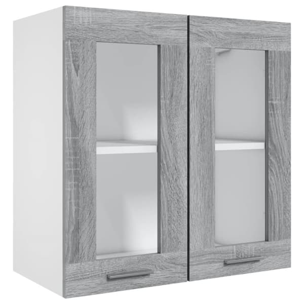 vidaXL væghængt glasskab 60x31x60 cm konstrueret træ grå sonoma-eg -  Køkkenskabe