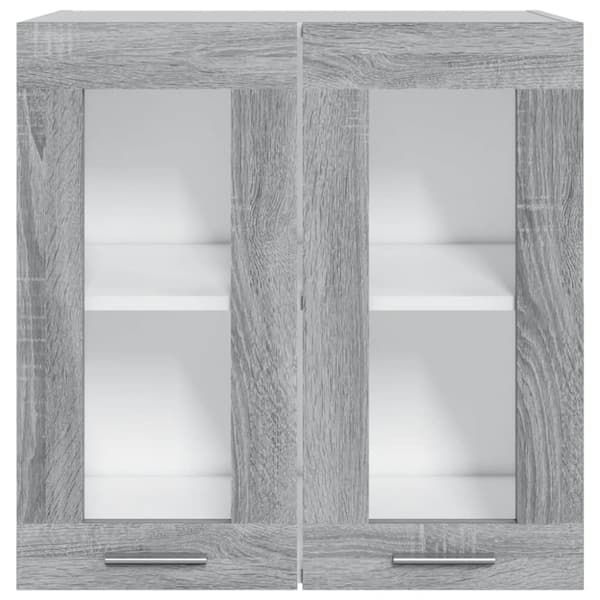 vidaXL væghængt glasskab 60x31x60 cm konstrueret træ grå sonoma-eg -  Køkkenskabe
