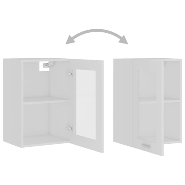 vidaXL væghængt glasskab 40x31x60 cm konstrueret træ hvid -  Køkkenskabe