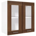 Pikkukuva 3 / 10: vidaXL Riippuva lasikaappi ruskea tammi 60x31x60 cm tekninen puu -  Keittiökaapit