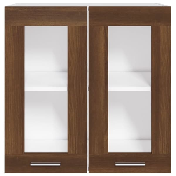 vidaXL Riippuva lasikaappi ruskea tammi 60x31x60 cm tekninen puu -  Keittiökaapit