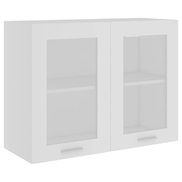 vidaXL væghængt glasskab 80x31x60 cm konstrueret træ hvid -  Køkkenskabe