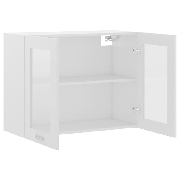 vidaXL væghængt glasskab 80x31x60 cm konstrueret træ hvid -  Køkkenskabe