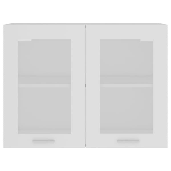vidaXL væghængt glasskab 80x31x60 cm konstrueret træ hvid -  Køkkenskabe