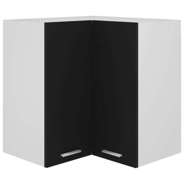 vidaXL Seinäkulmakaappi musta 57x57x60 cm tekninen puu -  Keittiökaapit