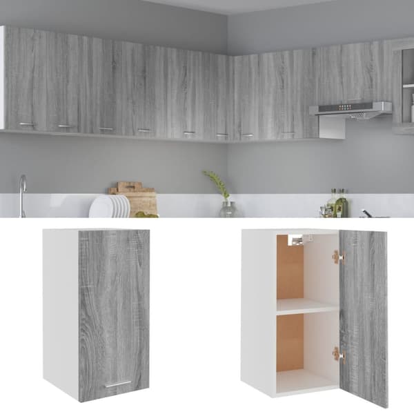 vidaXL Riippuva kaappi harmaa Sonoma 29,5x31x60 cm tekninen puu -  Keittiökaapit