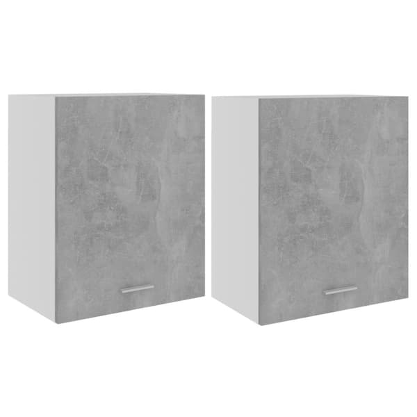 vidaXL Seinäkaapit 2 kpl betoninharmaa 50x31x60 cm tekninen puu - Keittiökaapit