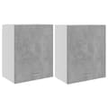 Pikkukuva 3 / 11: vidaXL Seinäkaapit 2 kpl betoninharmaa 50x31x60 cm tekninen puu -  Keittiökaapit