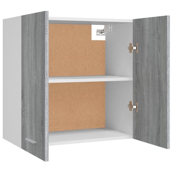 vidaXL Riippuva kaappi harmaa Sonoma 60x31x60 cm tekninen puu - Keittiökaapit