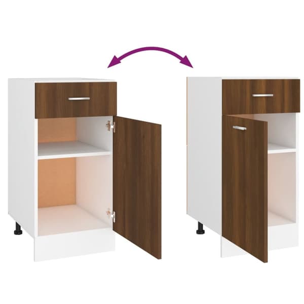 vidaXL Alakaappi laatikolla ruskea tammi 40x46x81,5 cm tekninen puu -  Keittiökaapit