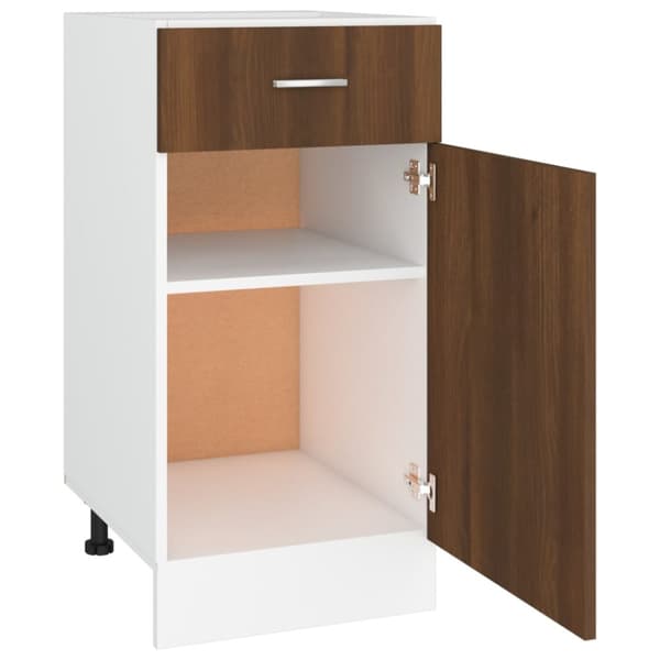 vidaXL Alakaappi laatikolla ruskea tammi 40x46x81,5 cm tekninen puu -  Keittiökaapit