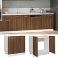 Pikkukuva 4 / 11: vidaXL Allaskaappi ruskea tammi 80x46x81,5 cm tekninen puu -  Keittiökaapit