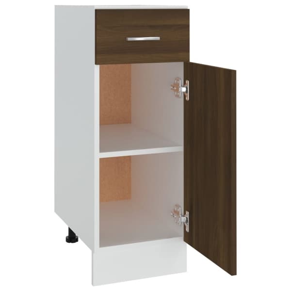 vidaXL Alakaappi laatikolla ruskea tammi 30x46x81,5 cm tekninen puu - Keittiökaapit