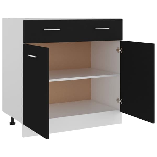 vidaXL skuffeunderskab 80x46x81,5 cm spånplade sort -  Køkkenskabe