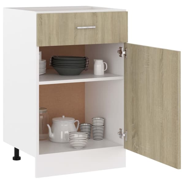 vidaXL skuffeunderskab 50x46x81,5 cm spånplader sonoma-eg -  Køkkenskabe