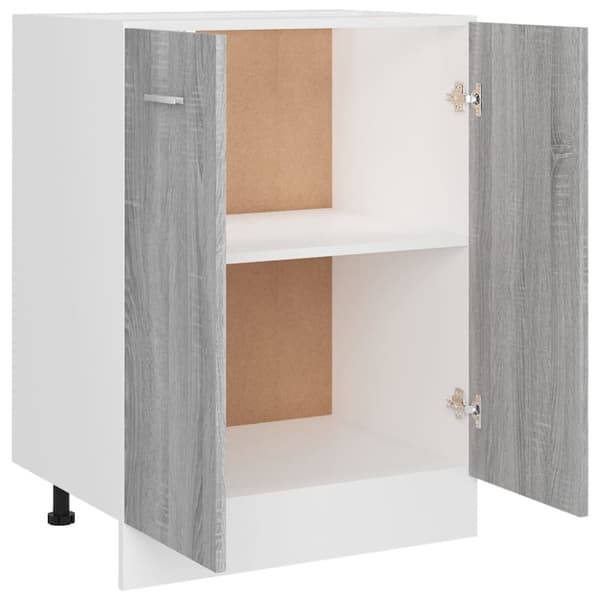 vidaXL Alakaappi harmaa Sonoma 60x46x81,5 cm tekninen puu - Keittiökaapit