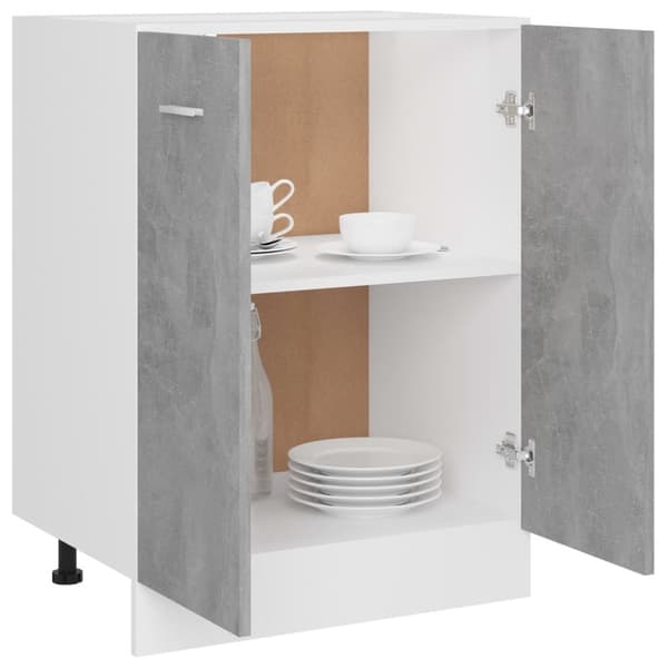 vidaXL Alakaappi betoninharmaa 60x46x81,5 cm tekninen puu -  Keittiökaapit