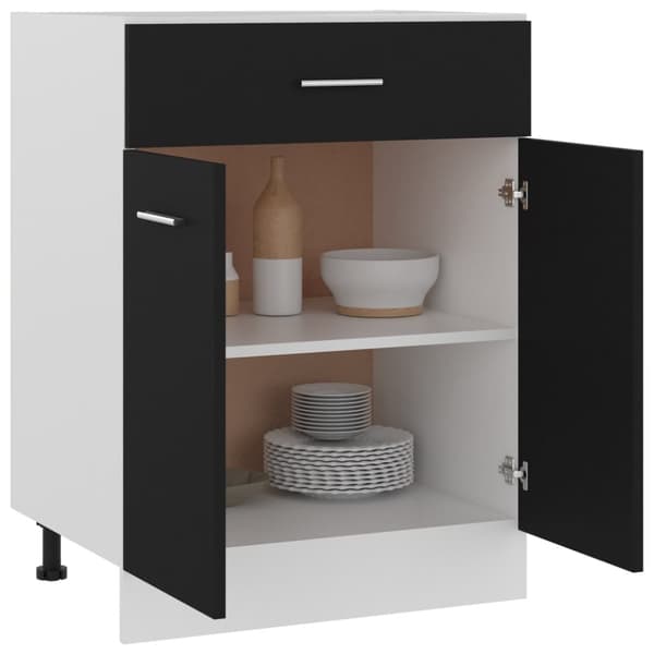 vidaXL Alalipastokaappi musta 60x46x81,5 cm tekninen puu -  Keittiökaapit