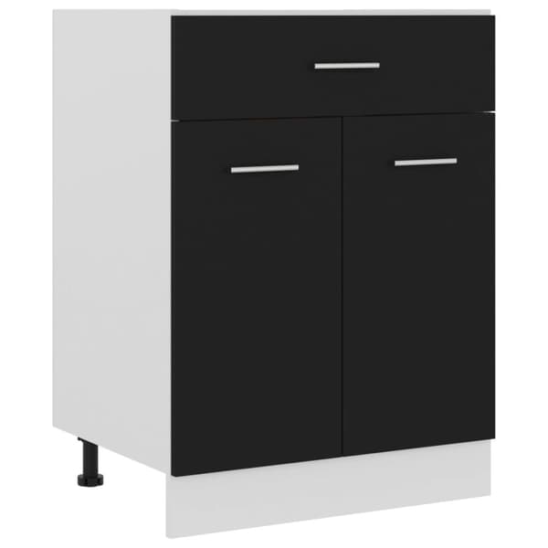 vidaXL Alalipastokaappi musta 60x46x81,5 cm tekninen puu -  Keittiökaapit