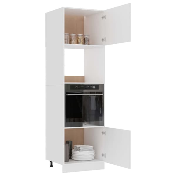 vidaXL Mikroaaltouunin kaappi valkoinen 60x57x207 cm tekninen puu - Keittiökaapit