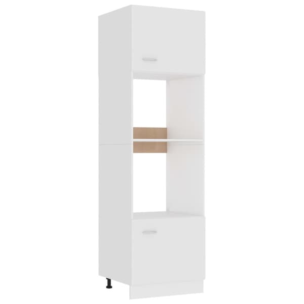 vidaXL Mikroaaltouunin kaappi valkoinen 60x57x207 cm tekninen puu - Keittiökaapit
