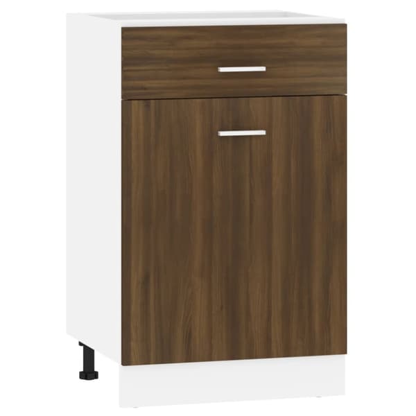 vidaXL Alakaappi laatikolla ruskea tammi 50x46x81,5 cm tekninen puu -  Keittiökaapit
