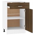 Pikkukuva 8 / 11: vidaXL Alakaappi laatikolla ruskea tammi 50x46x81,5 cm tekninen puu -  Keittiökaapit