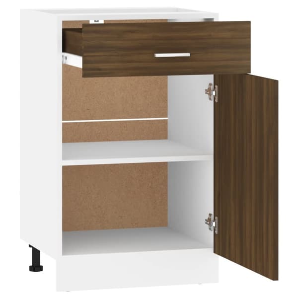 vidaXL Alakaappi laatikolla ruskea tammi 50x46x81,5 cm tekninen puu -  Keittiökaapit