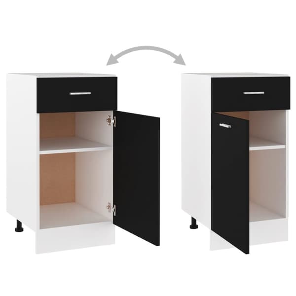 vidaXL underskab med skuffe 40x46x81,5 cm konstrueret træ sort -  Køkkenskabe
