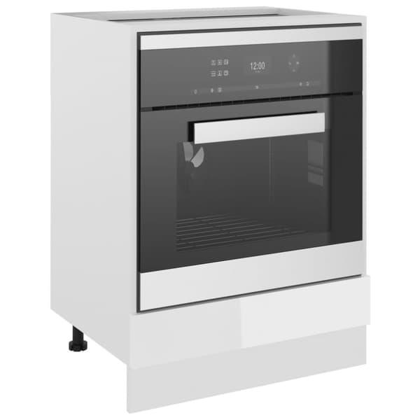vidaXL ovnskab 60x46x81,5 cm konstrueret træ hvid højglans -  Køkkenskabe