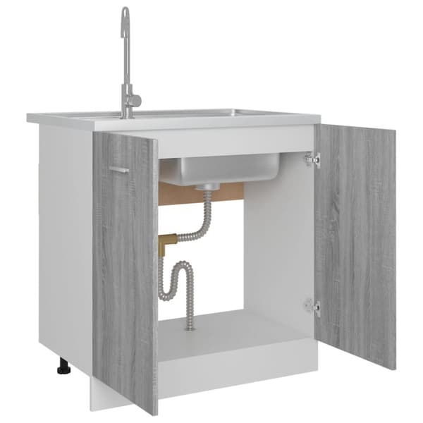 vidaXL Allaskaappi harmaa Sonoma 80x46x81,5 cm tekninen puu -  Keittiökaapit