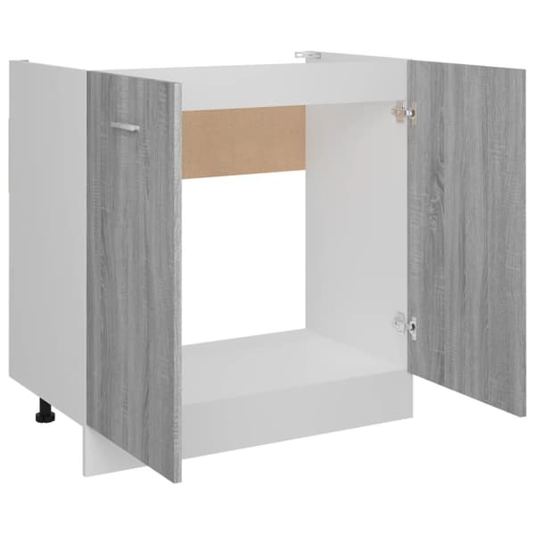 vidaXL Allaskaappi harmaa Sonoma 80x46x81,5 cm tekninen puu -  Keittiökaapit